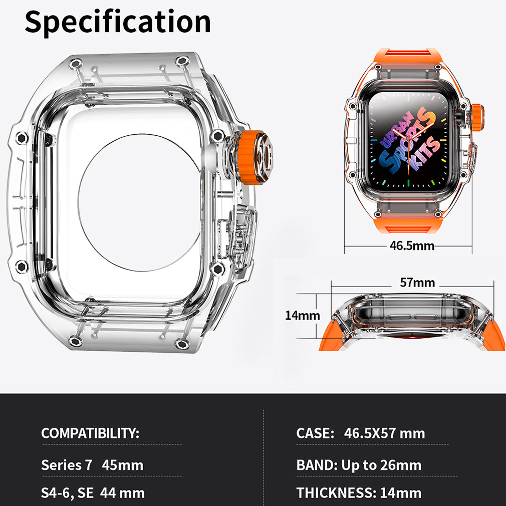 DFAMIN Urban Sport MOD Kit for Apple Watch Ultra 49mm Series 8 7 6 5 4 SE  Band Bracelet Strap Watchband Light Duty Rugged Case Protective Cover 44mm
